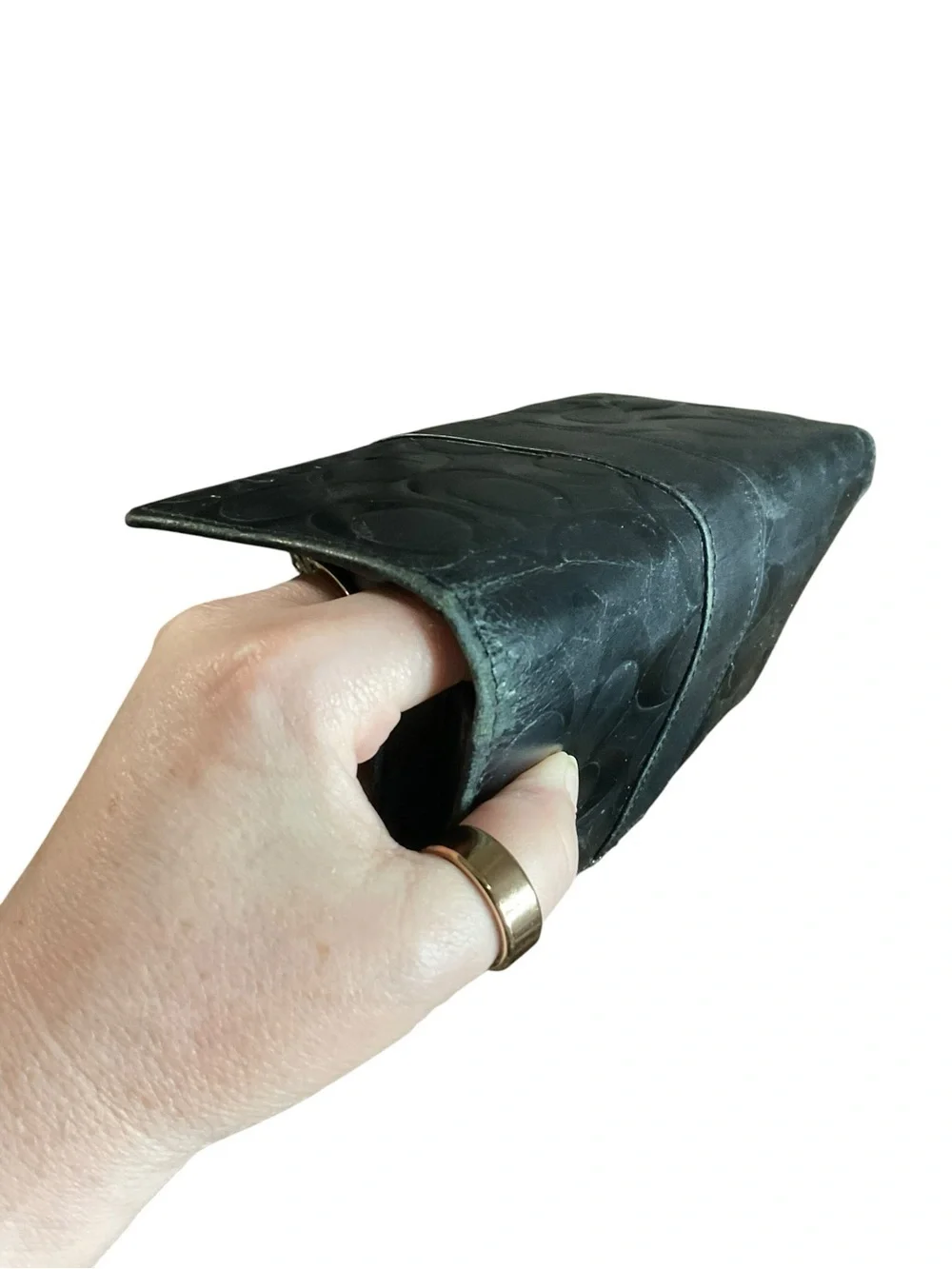 Coach Black Embossed Signature Leather Wallet